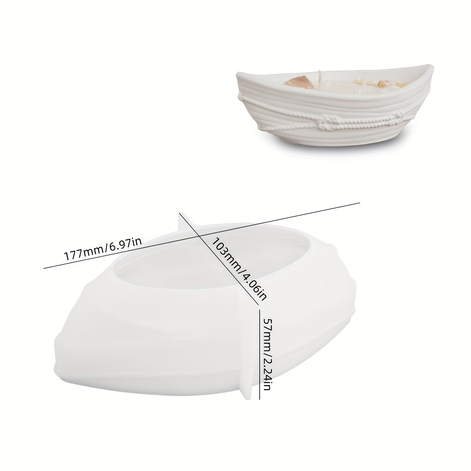 Image of Resin Casting Mold, Pirate Ship Candle Cup Twine Boat Shape Container Decoration Storage Bowl, Suitable For Home Decoration Table Decoration Diy Handmade, Resin Gypsum Silicone Mold