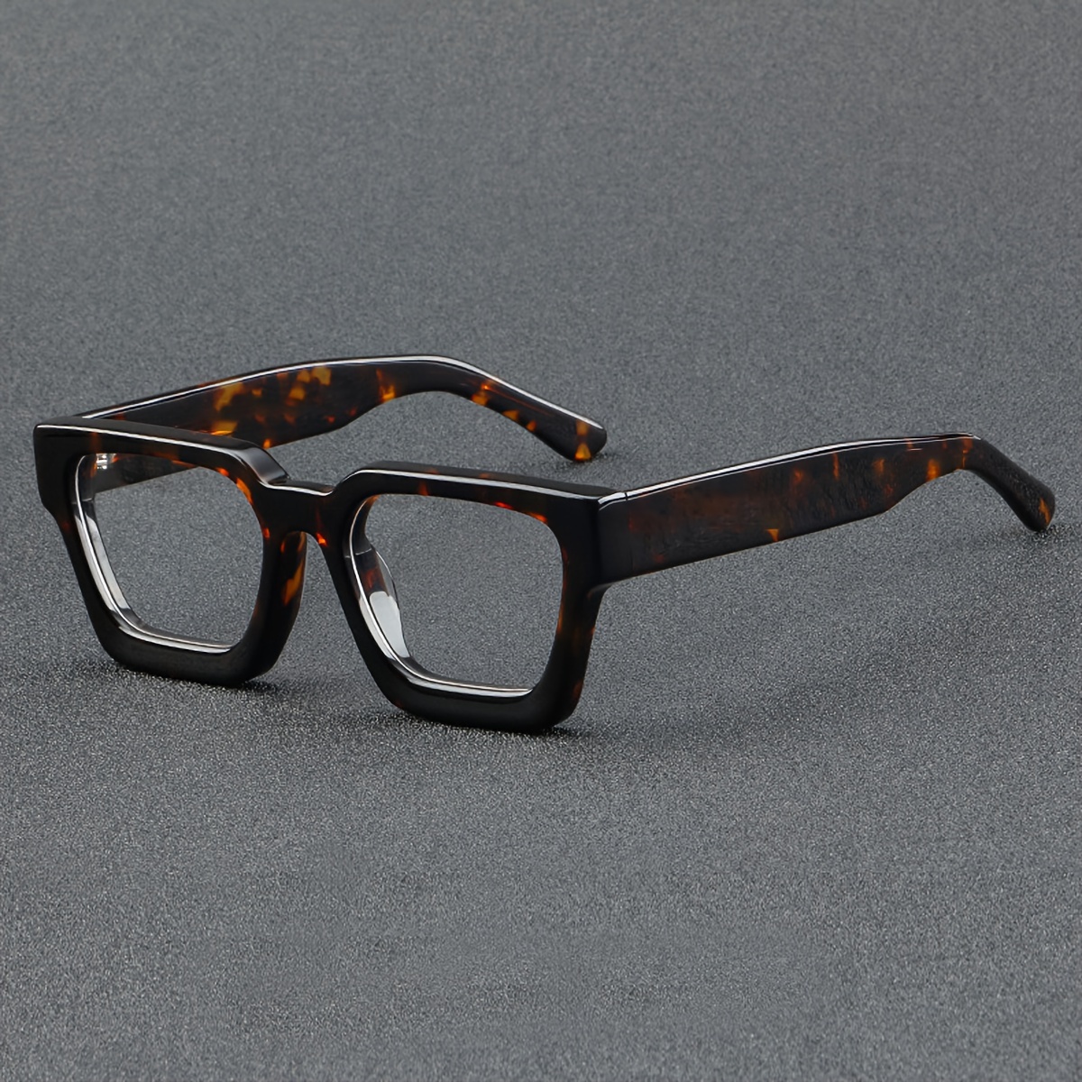 

Vintage Tortoiseshell Wide-legged Pc Glasses Frames For - Retro Full-rim Decorative Eyeglasses, Hand Wash Only, High-quality Polycarbonate Material