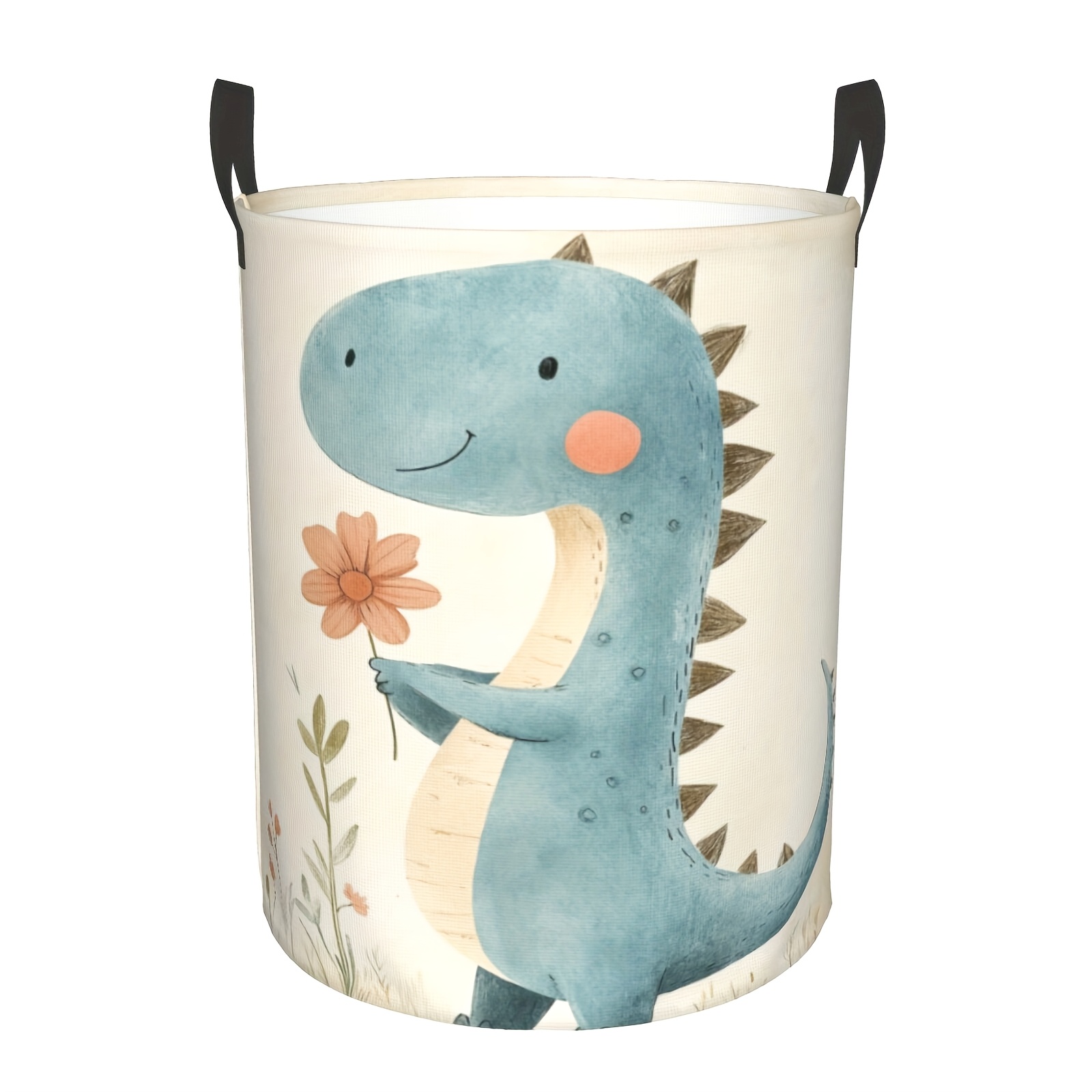 TEMU 1pc Dokriy Dinosaur-themed Foldable Storage Basket With Dinosaur & , Large-capacity Laundry Basket Suitable For Room,, Clothes,, Multi- Basket