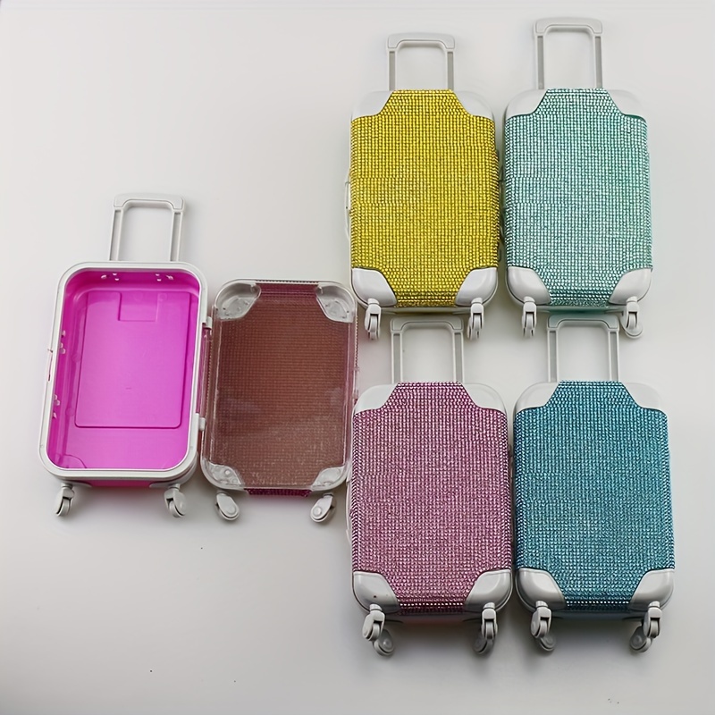 

Sparkling Mini Suitcase Jewelry Organizer - Plastic Storage Box For Accessories, Shoes & Watches