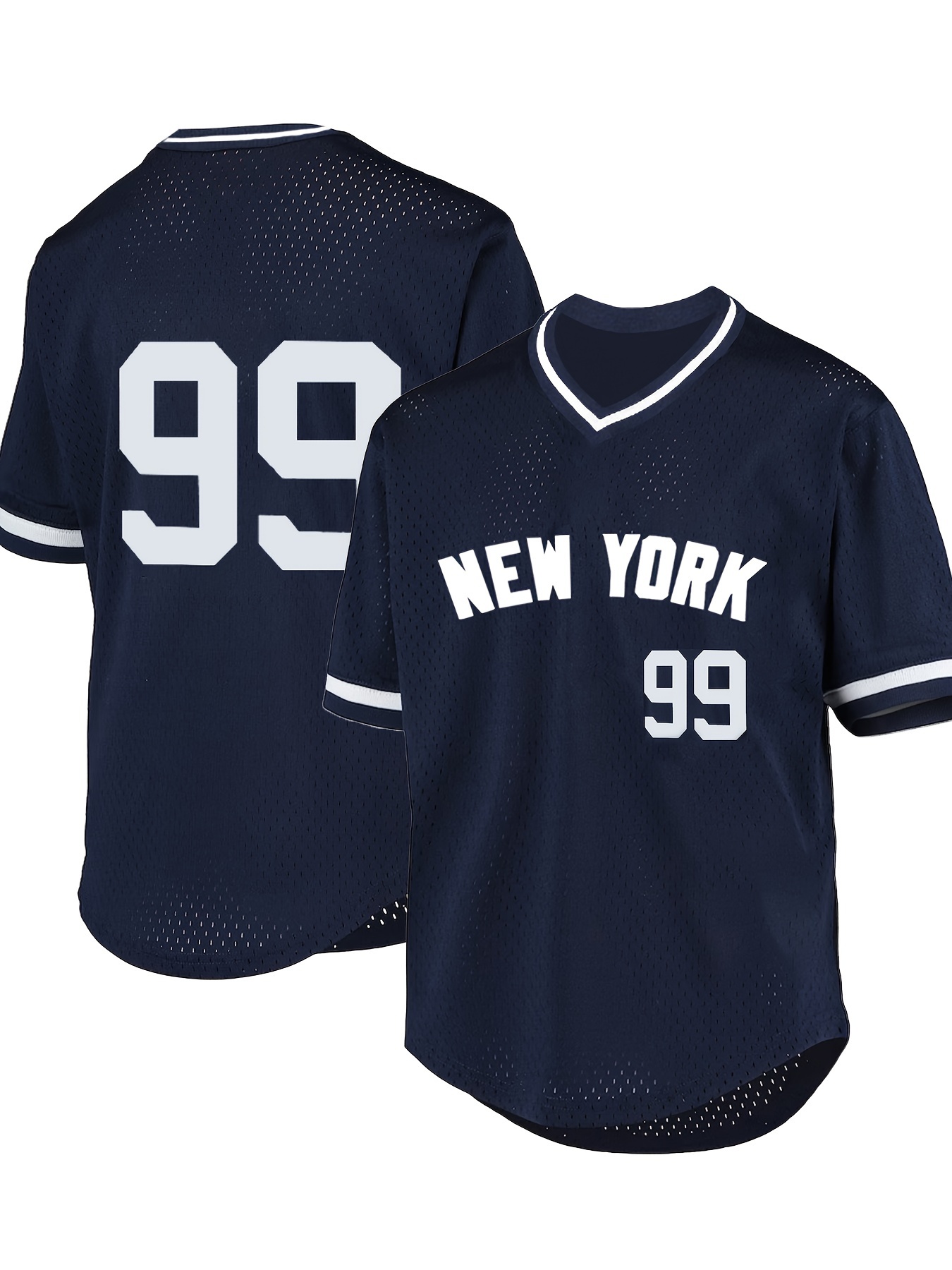 Plus Size #99 Retro baseball Jersey, Embroidered Heavyweight Game Role,  Casual Sports Loose T-shirt Top, Enlarged And Widened Loose Pullover