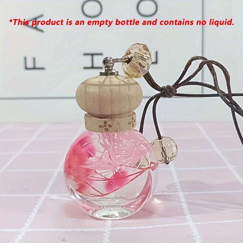 

Elegant Glass Perfume Bottle Pendant With Flowers - Decor, Multiple Colors (no Fragrance Included), 1pc, Fragrance-free