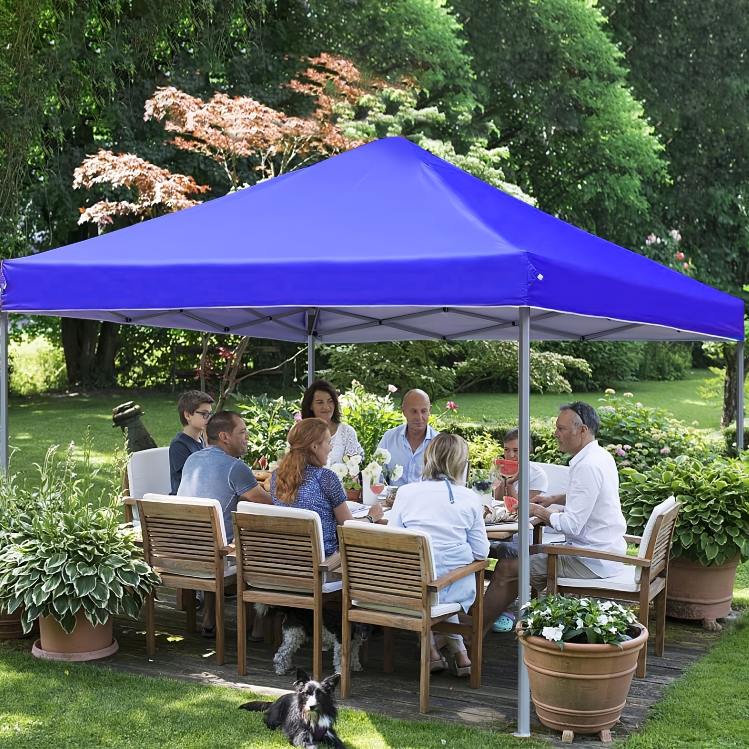 GVDV Canopy Tent, 10x10 Ft Easy Pop Up Outdoor Canopy Tent, Folding Shed, Portable Straight Leg Gazebo Instant Canopy With 4 Ropes, Outdoor Beach Sports Shelter With Carry Bag