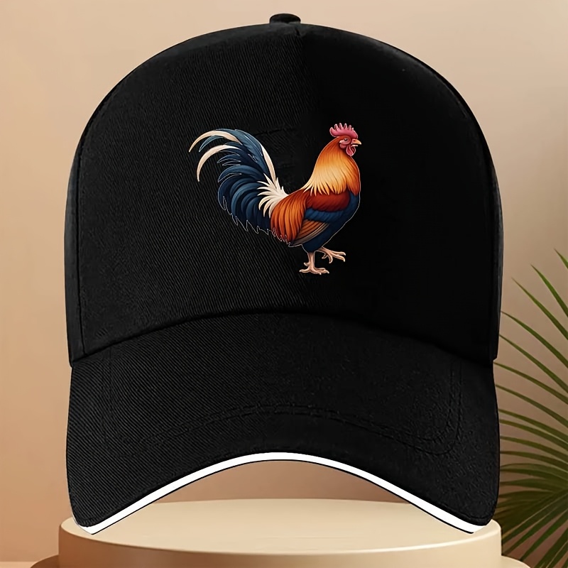 TEMU Casquette de baseball à imprimé motif coq avec dégradé de couleurs, parfaite pour le fitness et les sports de , cadeau de Noël