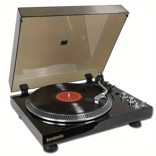 record player vintage turntable for vinyl records belt driven turntable pre ampufier 33 or rca line lp vinyl players for sound aluminium platter piano high gloss black a high quality valentine gift the best musical for