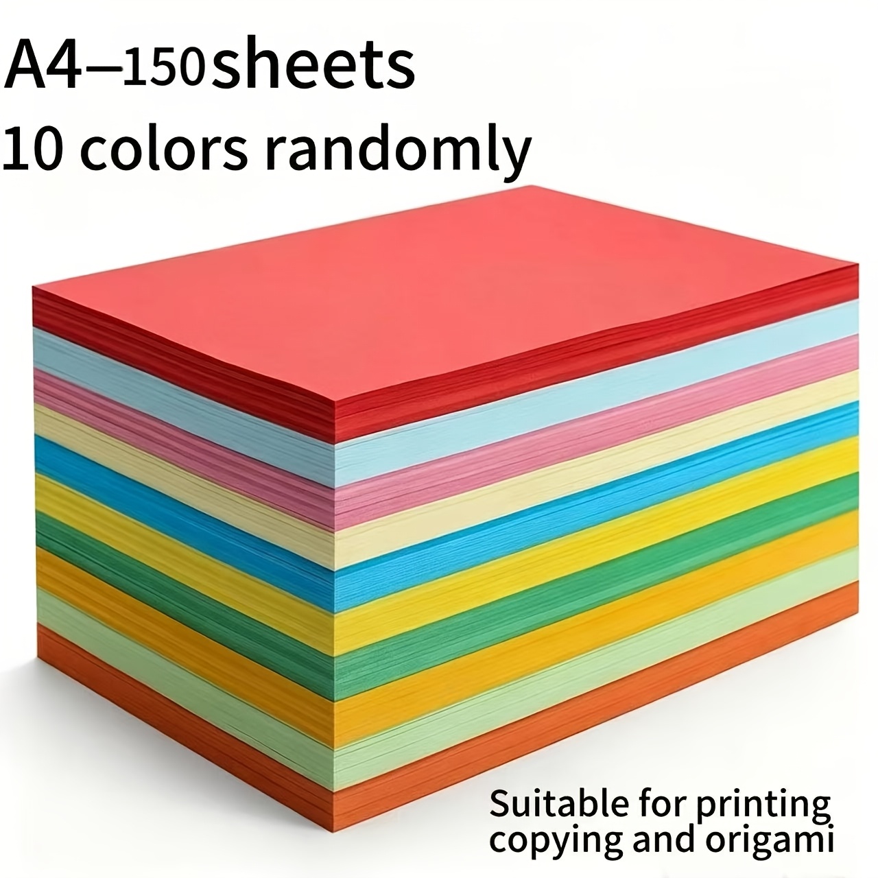 150pcs a4 size 10 vibrant colors suitable for printing origami arts crafts office use diy school projects and home crafting