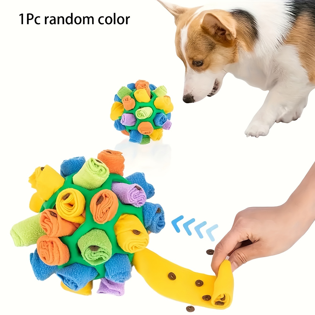 

Interactive Dog Treat Dispenser Ball - Durable Polyester, Snuffle Toy For Mental Stimulation & Play, Assorted Colors