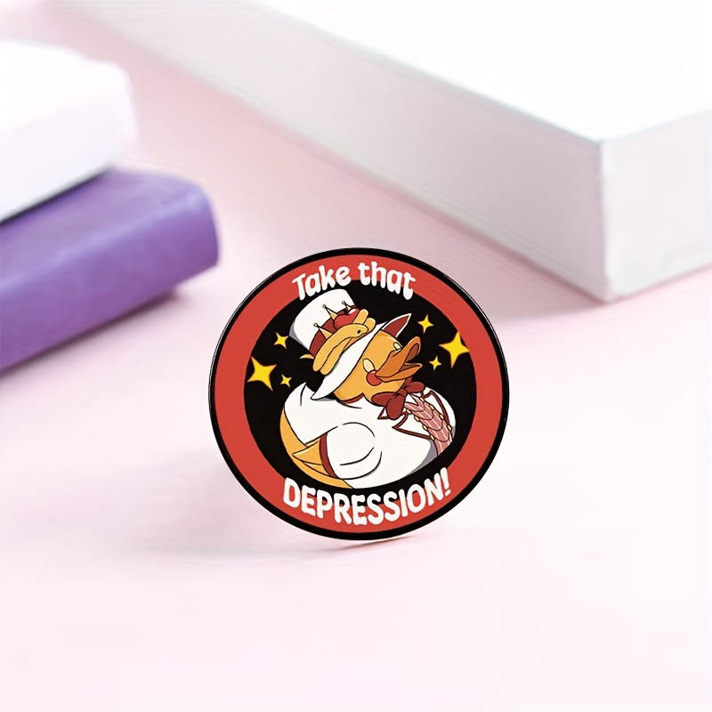 1pc Rubber Ducky Fashion Trendy Design Printed Pin New Fashion Brooch Accessory For Women And daily use Friend