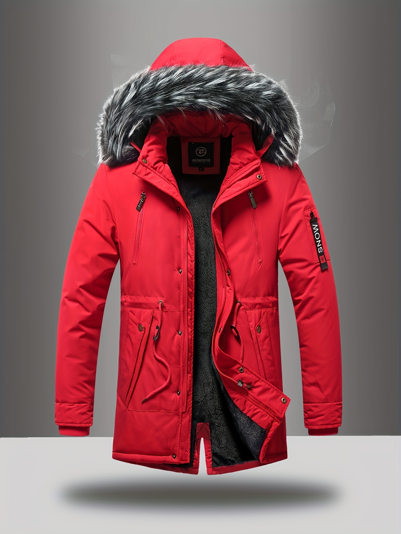 men's winter jacket for formal dress Herrnalise Men's Autumn And Winter Fashion Personality Solid Color Casual Suit  Jacket Red