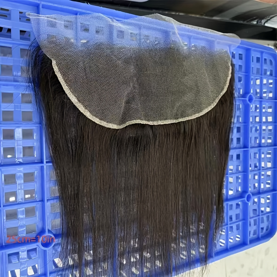 TEMU 13x4 Hd Lace Frontal Closure Hair Extensions - 150% Density Pre-plucked With Baby Hair, 25.4cm Length, Natural Look, No Glue Needed, Adult,hair