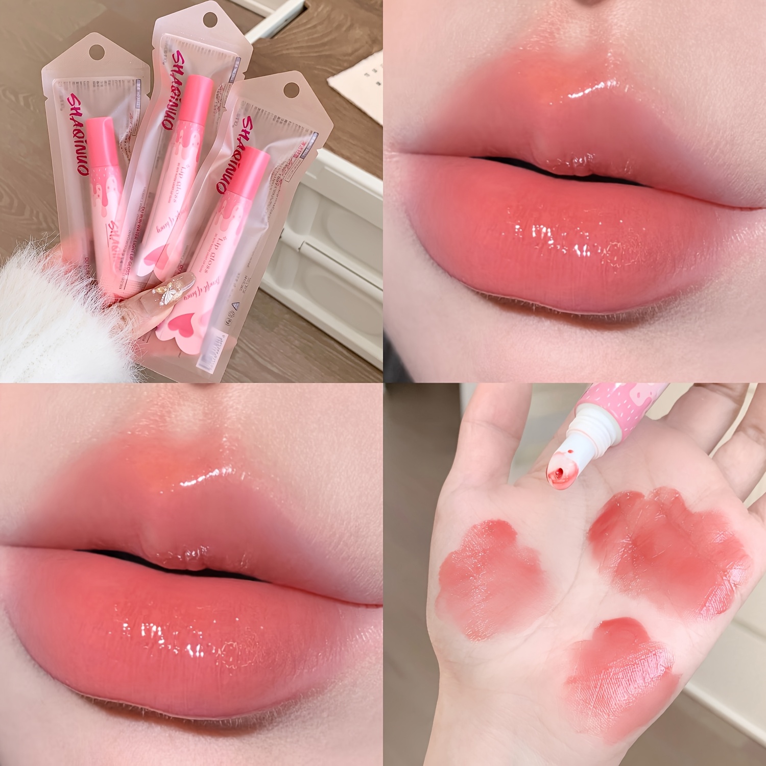 6 st, glänsande läppglans med fuktgivande effekt, skimrande , ochelaktig och hållbar färg, och lättviktig, present till alla hjärtans dag morsdag | Temu Sweden