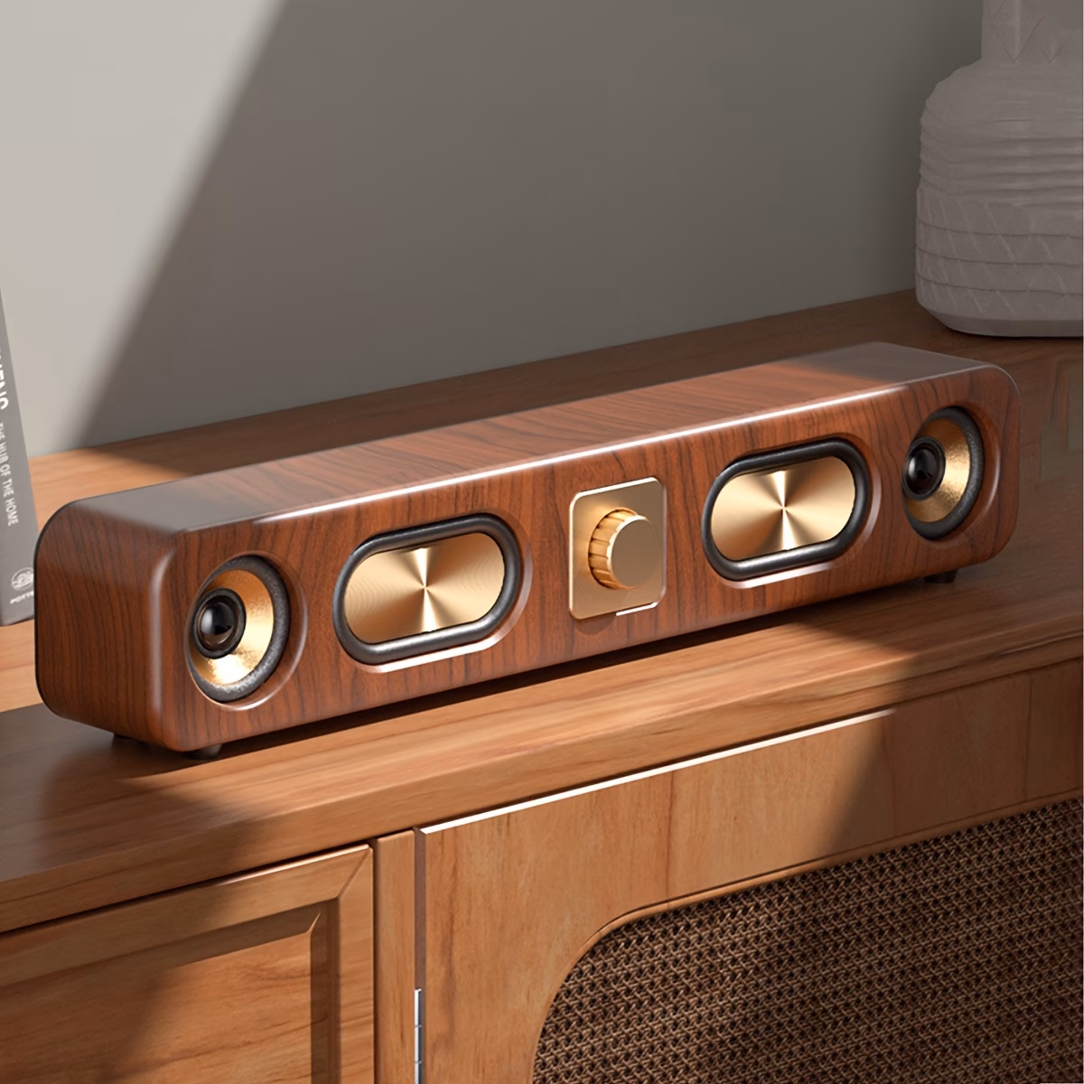 10W Vintage Wireless Bluetooth Sound Bar Speaker Desktop Dual 2''...