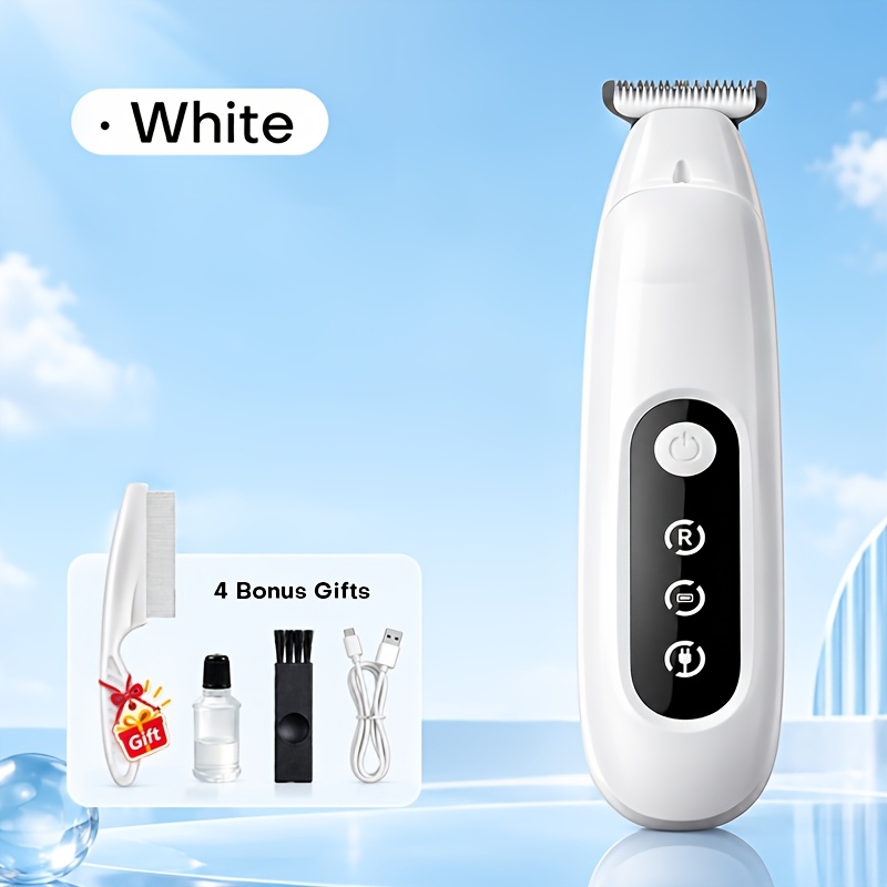 TEMU Electric Dog Paw Trimmer With Led Light | Usb Rechargeable, Widened Blade Head, , Suitable For Cats And Dogs, Ideal For Trimming Moustaches And