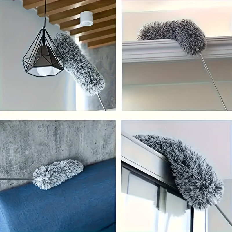 Microfiber Duster (Washable And Reusable/No Batteries Required) - Flexible Head, Ideal for Tall Ceilings, Living Areas, Bedrooms, Bathrooms, Vehicles, And Outdoor Spaces
