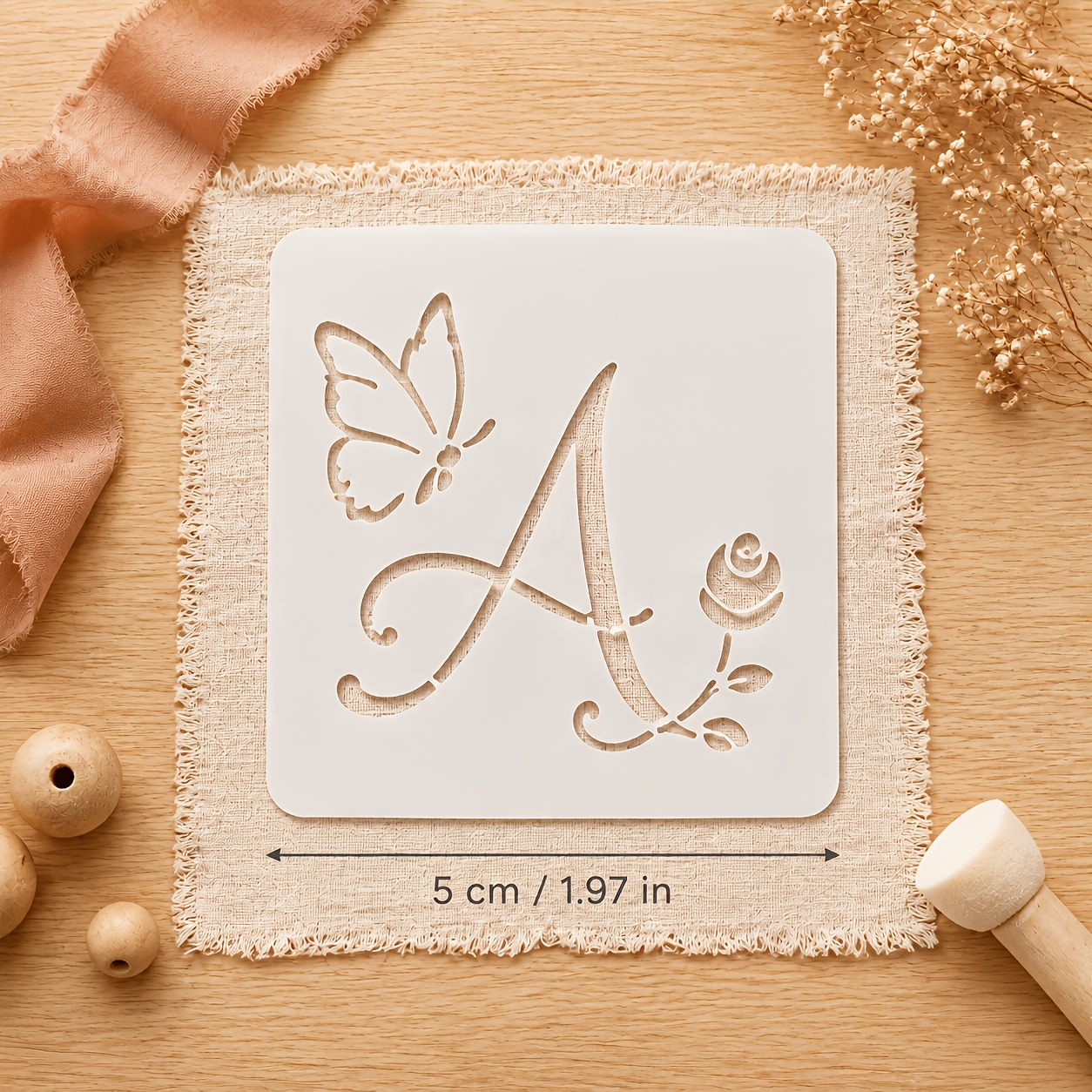 TEMU 36pcs Number Hollow Painting Templates, Milky White Pet Reusable Personalized Name Initial Spray Painting Decoration Tools