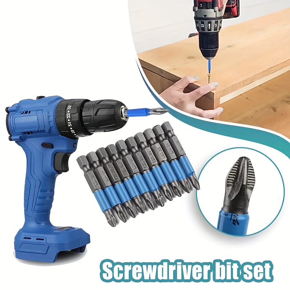 

6- Screwdriver Set, -slip 1/4 Hex Shank - Ph1 Ph2 Ph3 Pz1 Pz2 Pz3, Metal,