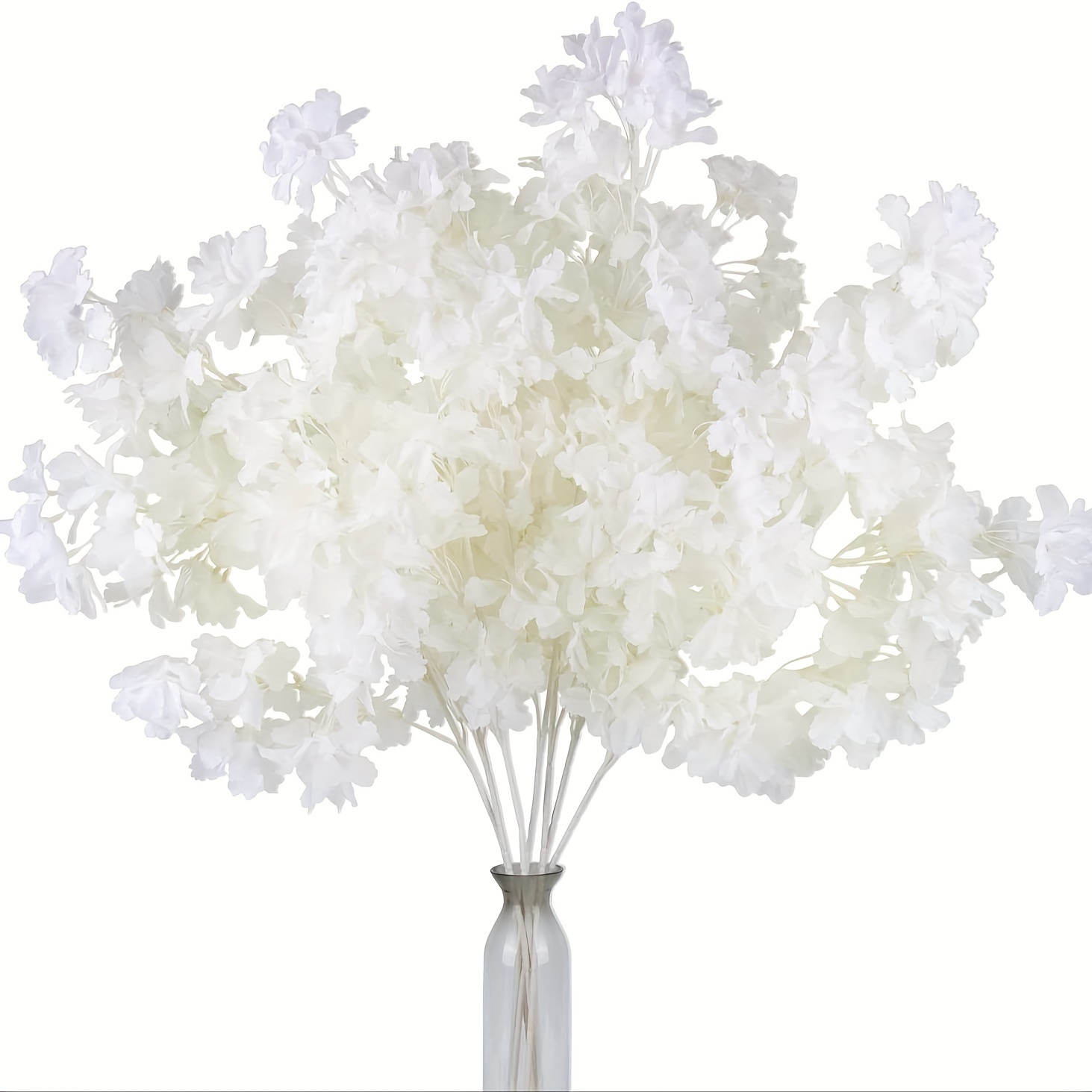 

5pcs Amazing Artificial Cherry Branch Decoration, 33 Inch (approximately 85 Cm) High Floor Vase Used For Wedding Home Decoration, White Flowers In The Center Of The Dining Table Decoration, White