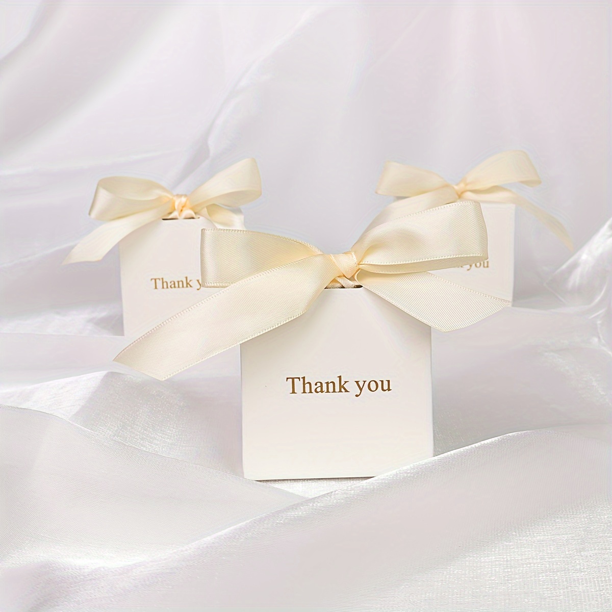 TEMU 30pcs Candy Gift Box Golden "thank You"| With Ribbon | Valid For Birthdays, Weddings, Mother's Day, Christmas, Halloween