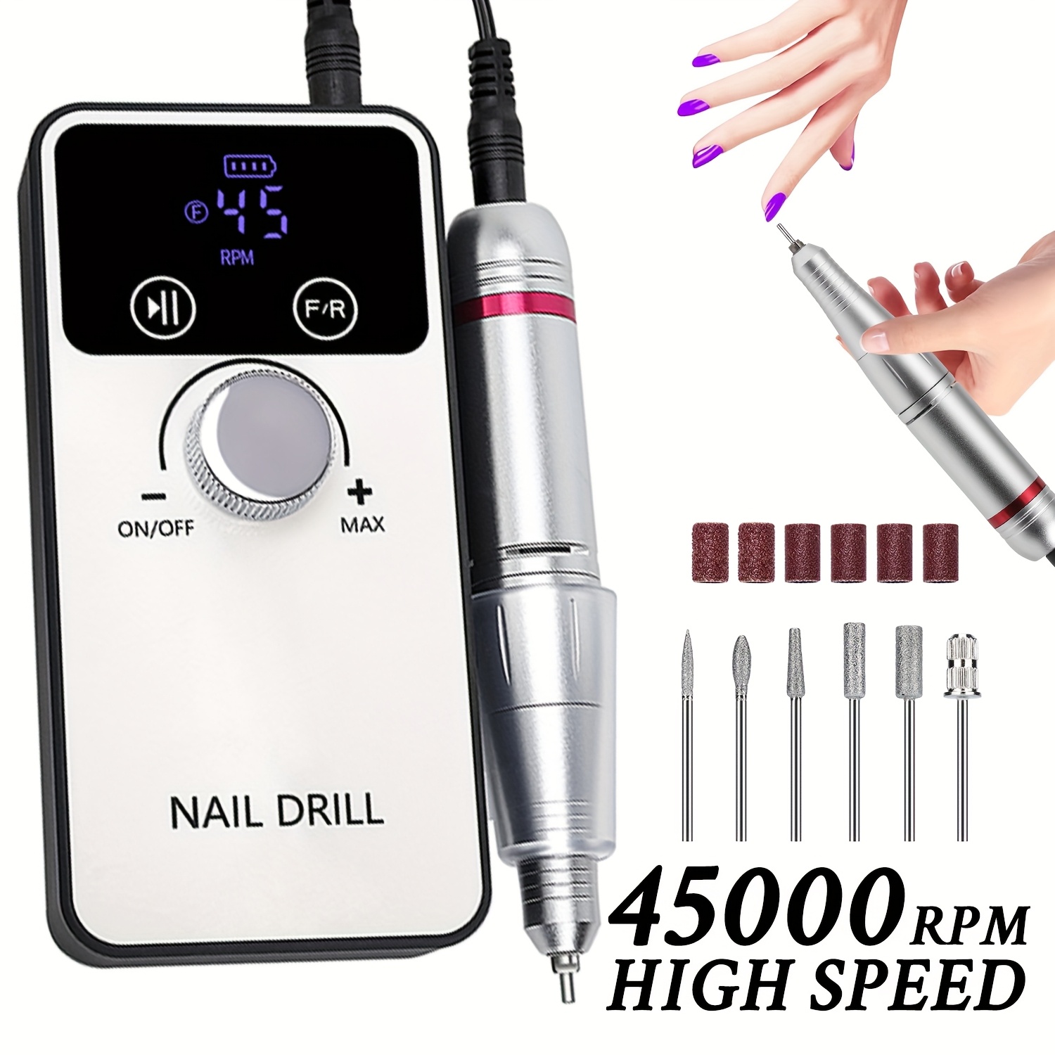 Professional 45000RPM Nail Drill Machine for Home Manicure
