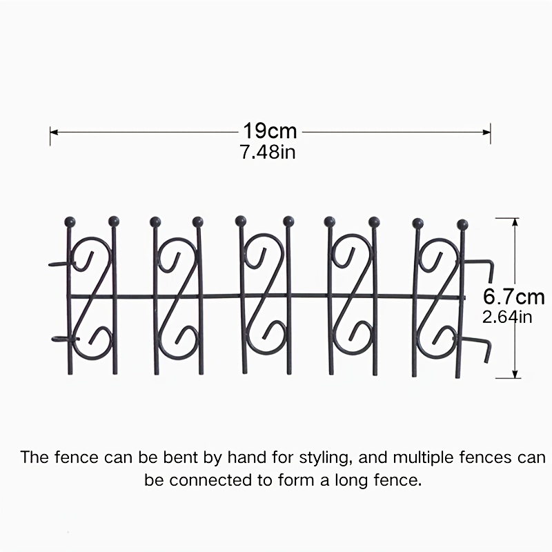 [essential Items For Mini Gardens] Retro Wrought Iron Small Fence Used As , Flower Pot Decoration, Manually To Create A Vibrant Micro Landscape!