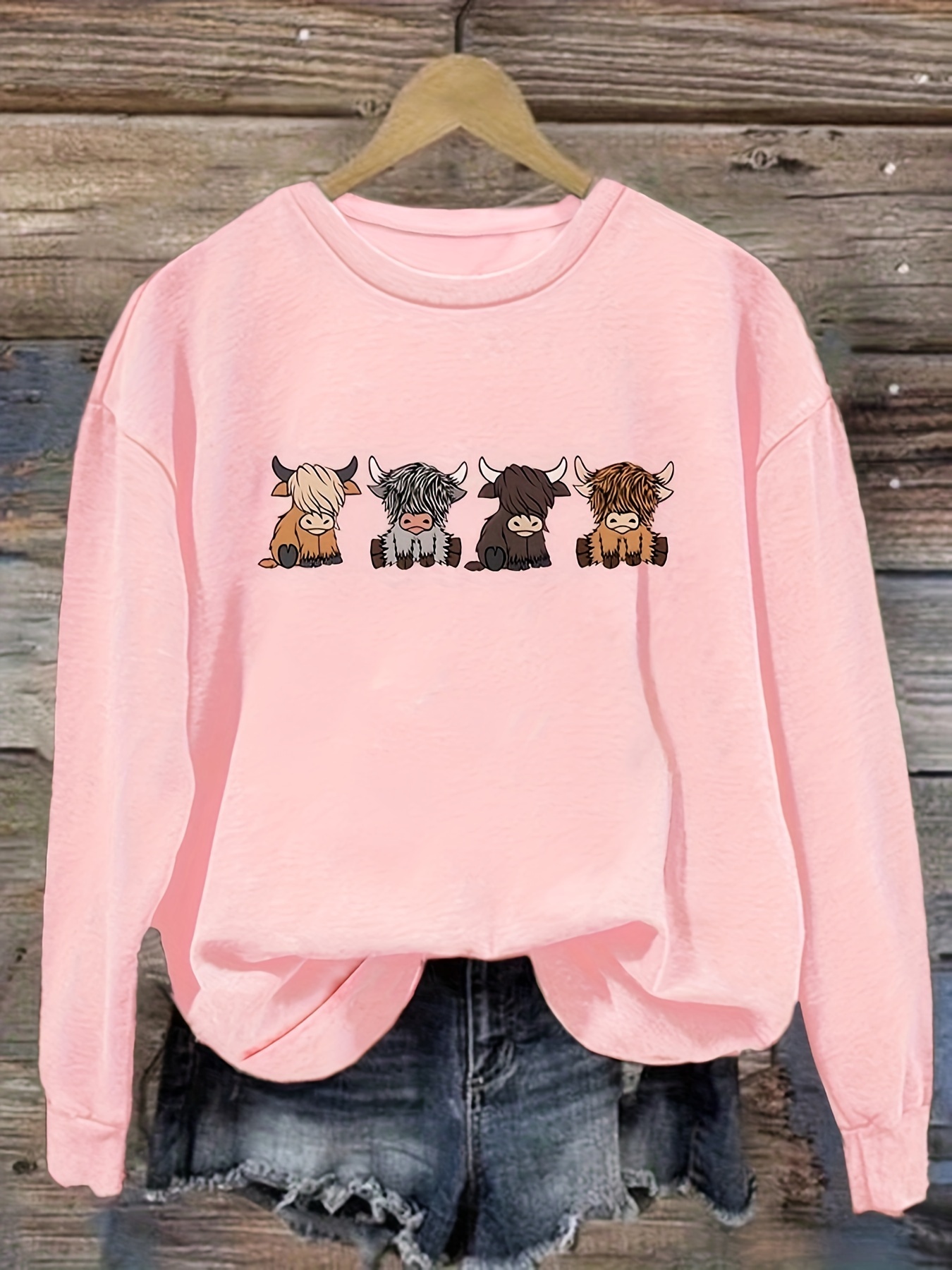 Cow print pullover sale