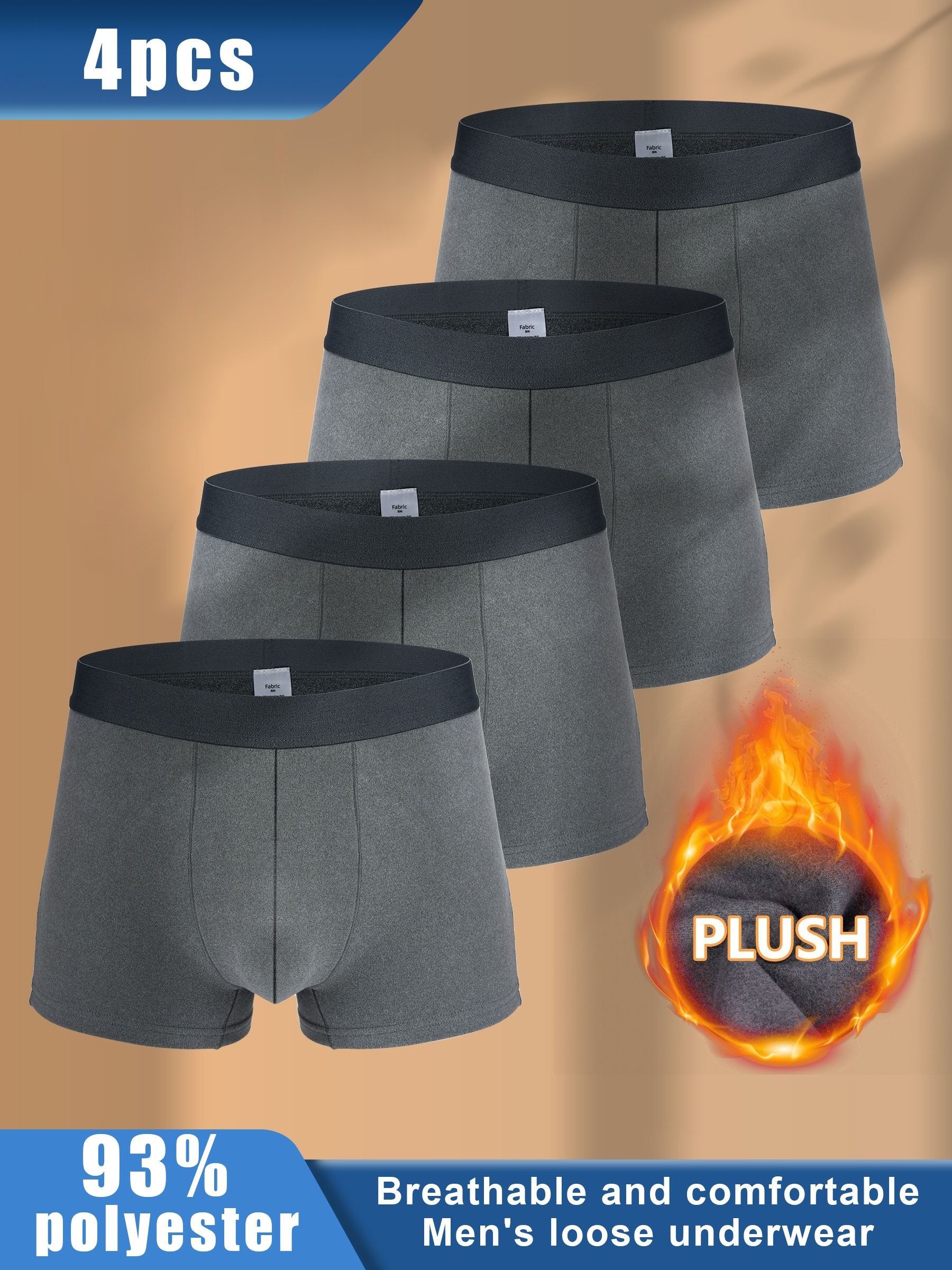 warm underpants warm solid color shorts anti Temu Saudi Arabia