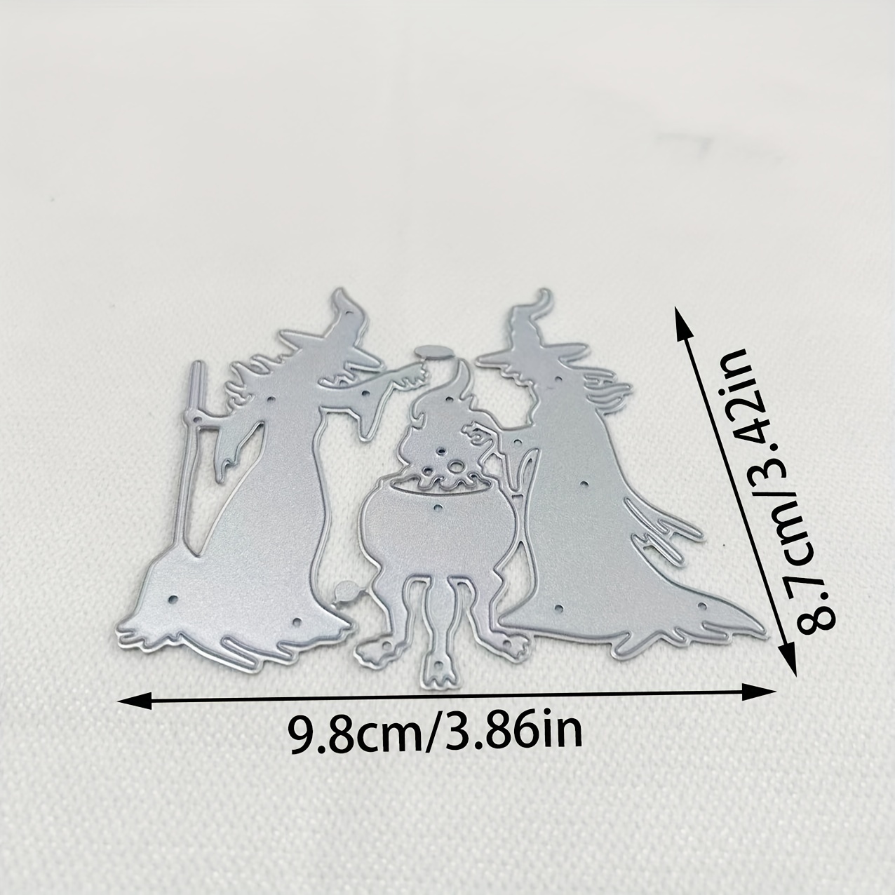 Image of 1pc Metal Die Cut For Halloween Witches, Perfect For Scrapbooking And Embossing Stencils, Ideal For Handmade Greeting Cards And Gift Cards