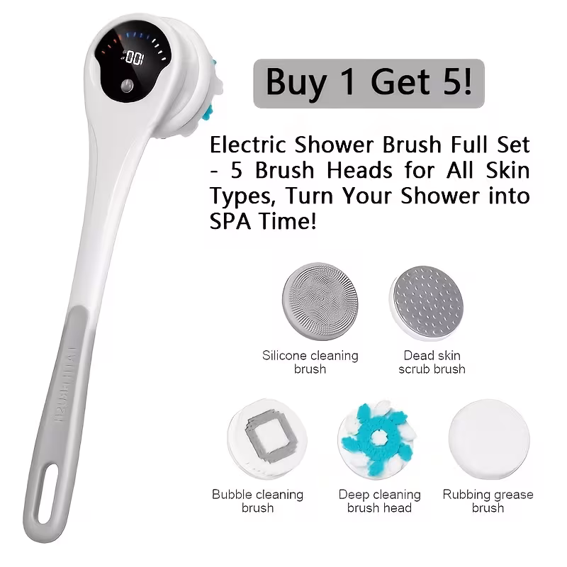 electric bath brush display for accurate timing ipx6 wireless charging for cord free safe bathroom in one brush head for daily cleansing at leaving glowing and smooth Product details 3