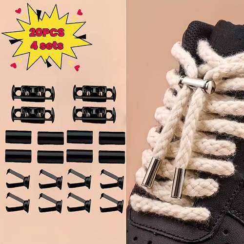 20-teiliges multifunktionales metall-schuhband-schnallen-set: schnürsenkel--rutsch-befestigungsclips ohne , schnürsenkel- - & zierschnallen, kompatibel mit segeltuchschuhen, sneakern kordelzügen, langlebiges & rostbeständiges schnürsenkel-zubehör