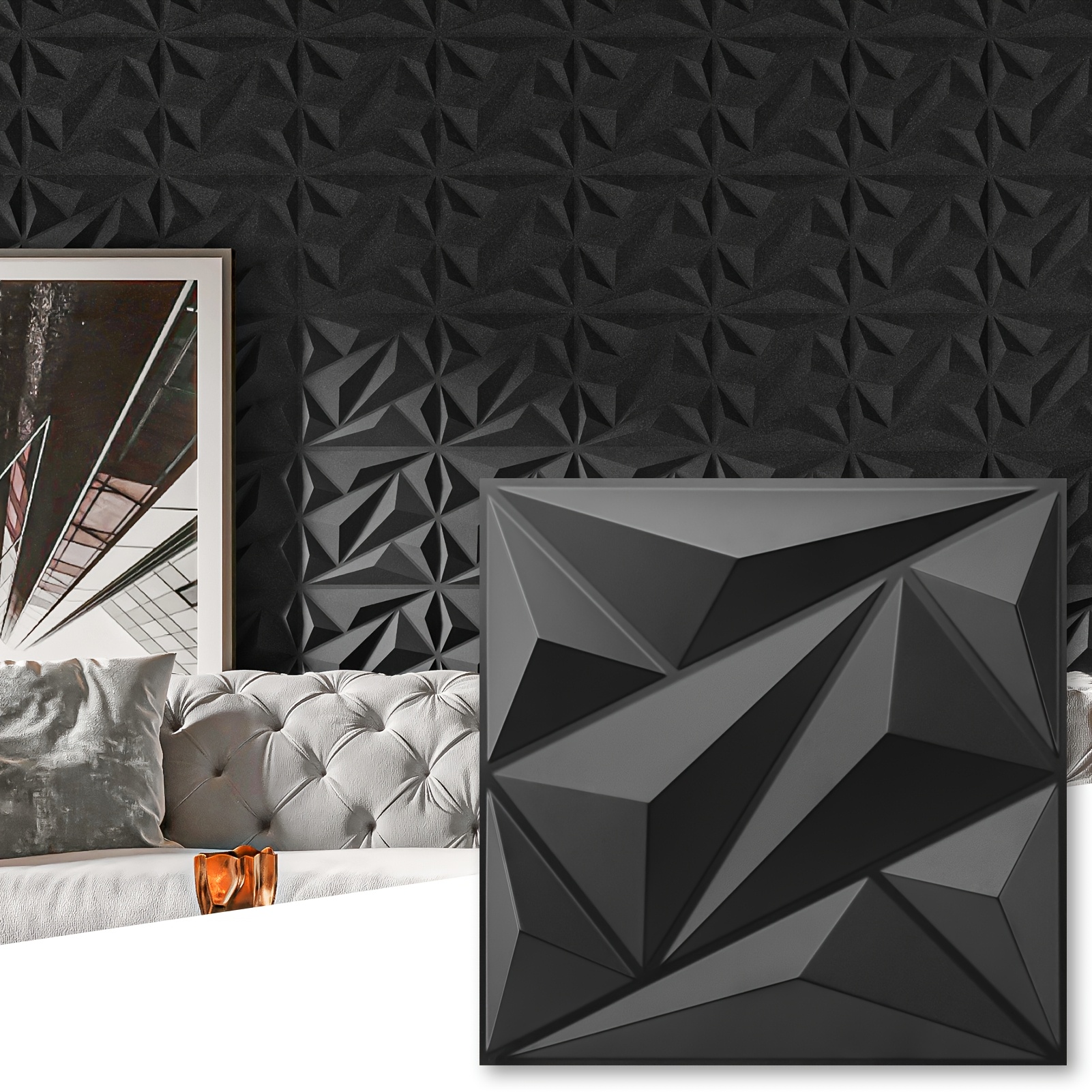 Image of 33 Pack Pvc Plastic Plate | Fashionable , Easy And Elegant Style, 3d Wall Panels Suitable For Living Room, , Office | Material: Polyvinyl Chloride, Thickness: 0.6mm, Brand: Art3d