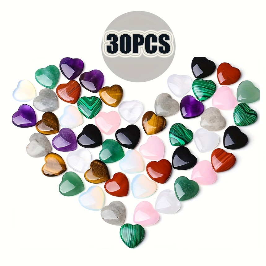 TEMU 30pcs Heart-shaped, Rose Quartz Heart-shaped Set - Perfect Valentine's Day And Day Gift, Decoration