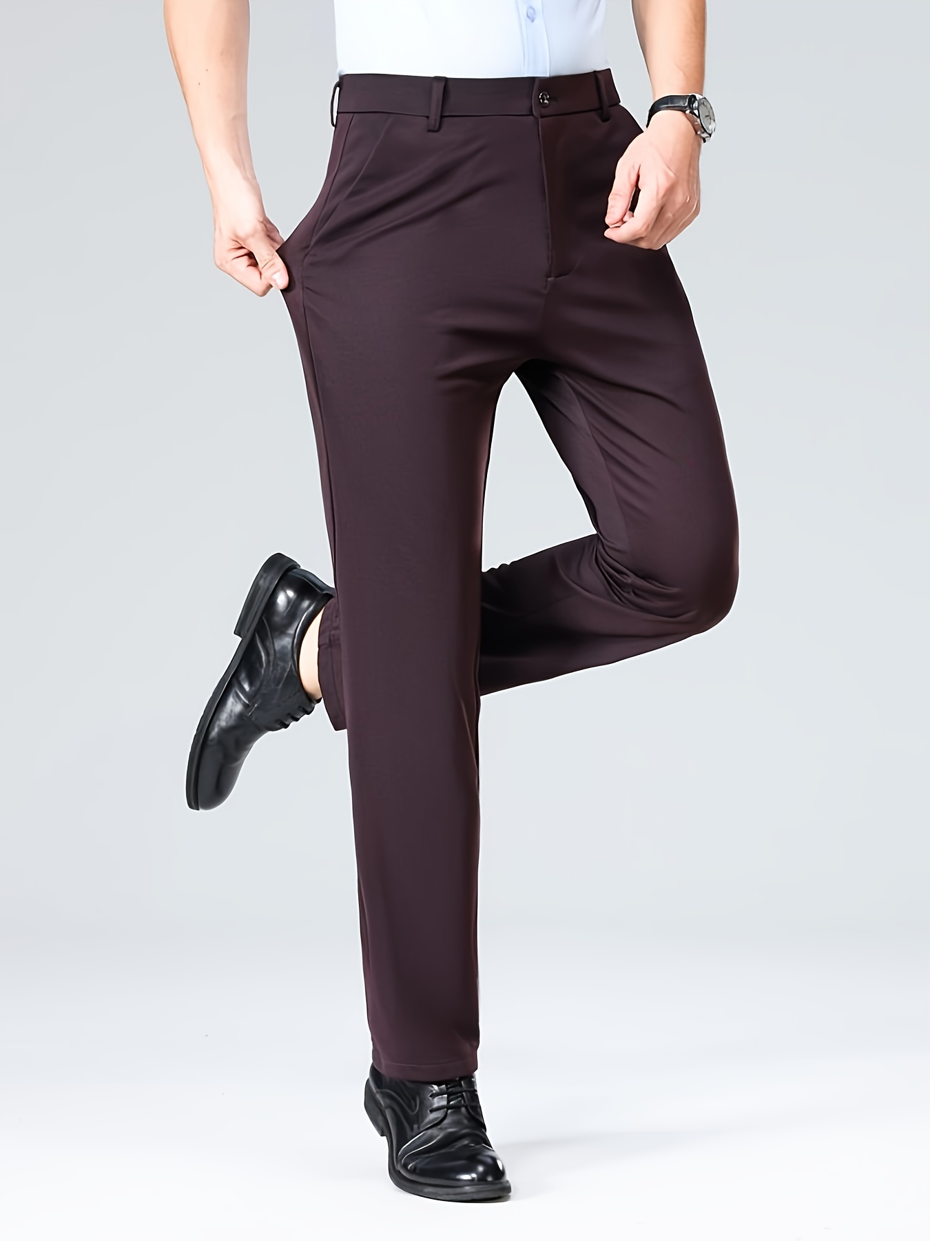 Suit Trousers | Stretch Slim Fit | Wrinkle-Resistant Dress Pants | Versatile for All Seasons And Occasions, Smooth Texture