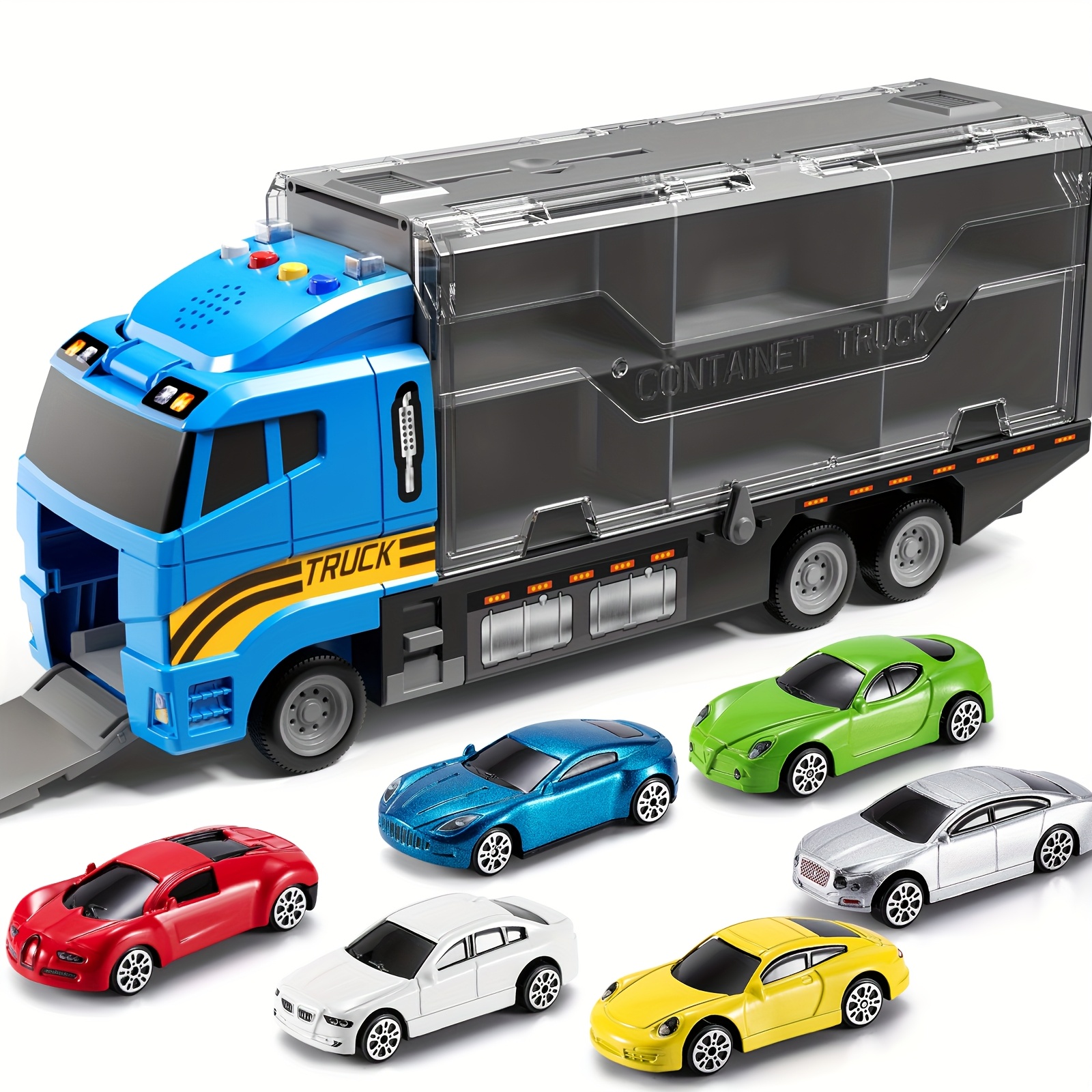 TEMU Jouets pour Garçons de 3, 4, 5 et 6 Ans – Voiture/Camion de Course en Métal Alliage avec Tapis de Jeu – Cadeau de Noël pour Enfants de 3 à 9 Ans