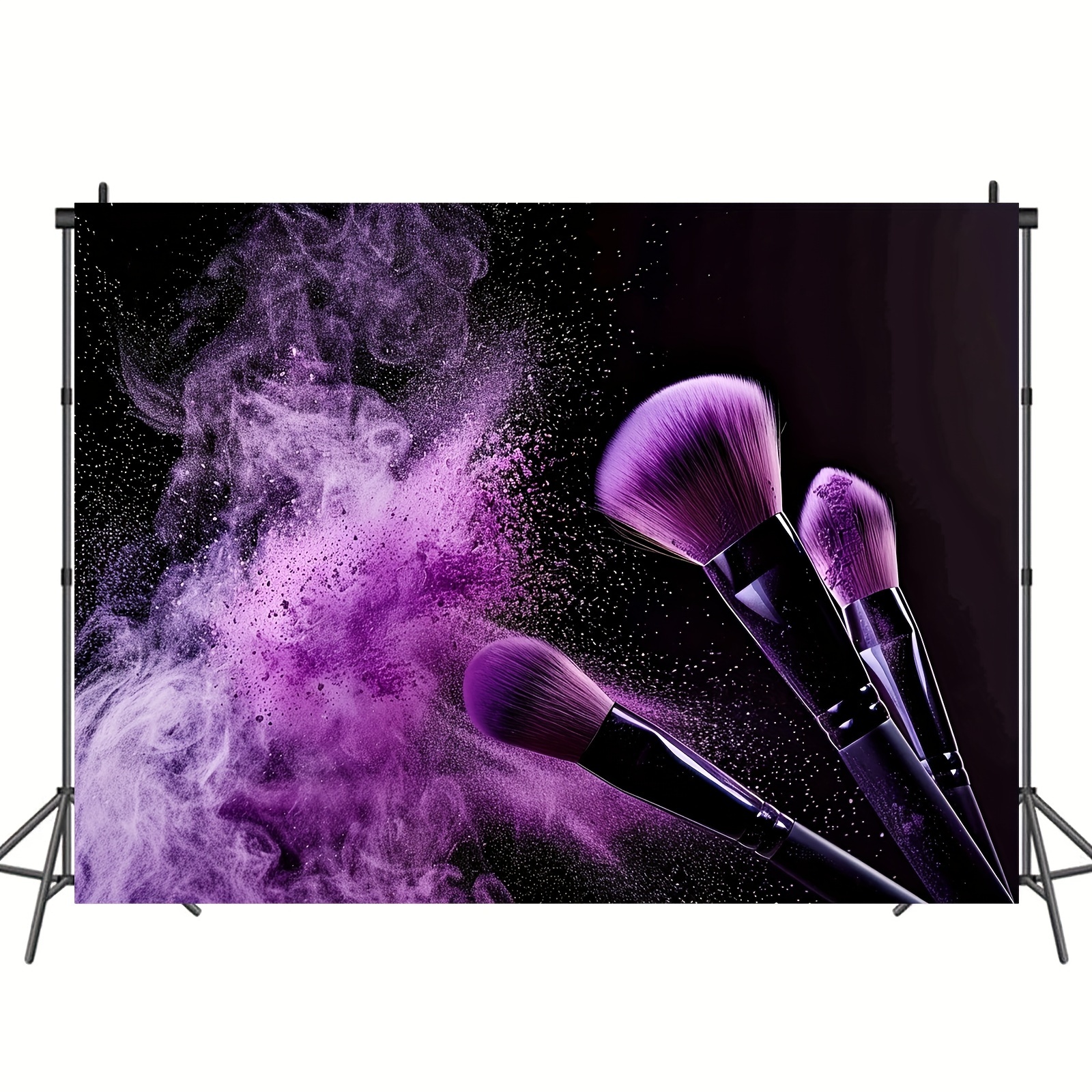 1pc Makeup Backdrops For Photography Purple Brush Colorful Powder ...