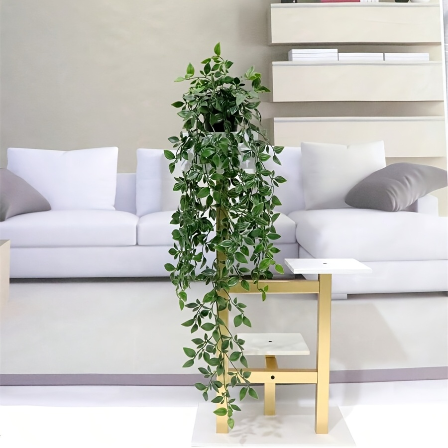Artificial Hanging Plants Fake Hanging Plant Potted Greenery Plants Faux Eucalyptus Vine, Mandala Vine In Pot For Indoor Outdoor Shelf Decor