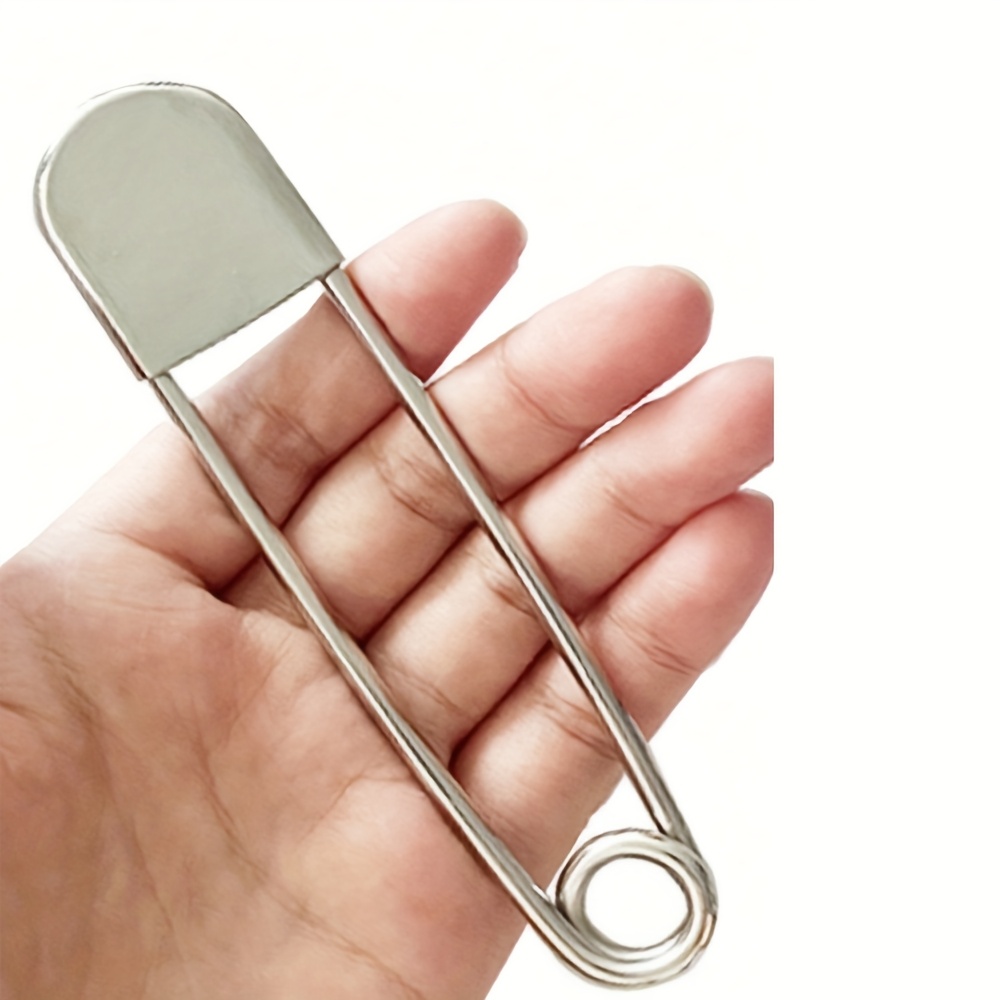 TEMU 1 Large Stainless Steel Safety Pin (for Fixing Clothes/bed Sheets And Quilt Cover Lock Pin) Stainless Steel Oversized Safety Pin Safety Pin For
