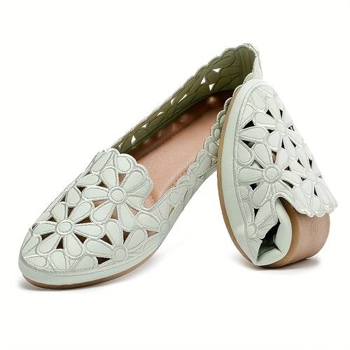 womens fashion flats womens dress shoes comfortable loafers everyday popular color slip ons fashionable floral ballet flats floral leather round toe dress shoes