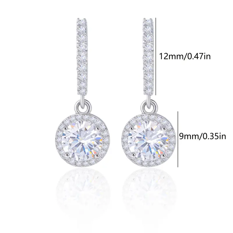 925 silver 1ct moissanite pendant earrings top cutting     the   for party wear gift box Product details 2