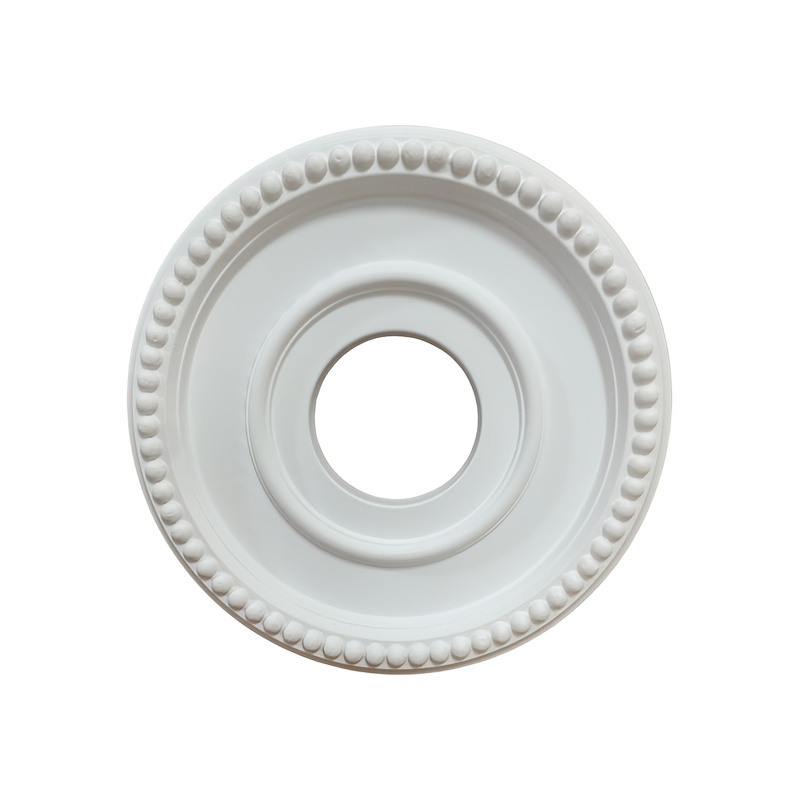 TEMU 1pc Pu Round White Ceiling Medallion, Ceiling Canopy Base For Pendant Light, Ceiling Fan, Lighting Fixture, Background Wall Decoration, Classic