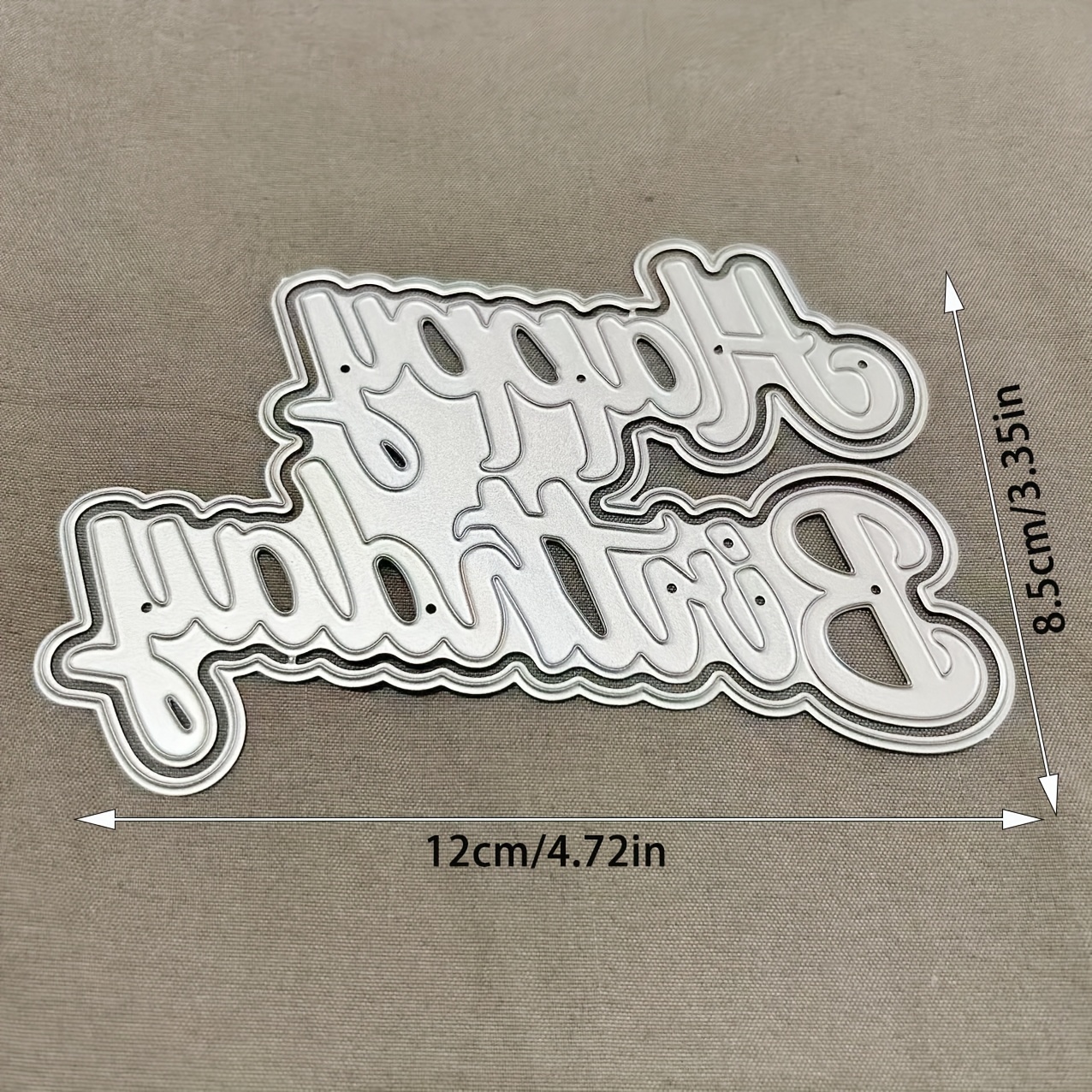 TEMU 1pc Happy Birthday Metal Cutting Dies, Diy Scrapbooking Embossing Stencil, Handmade Greeting Card Making Metal Die Cuts, Gift Card Making Tools