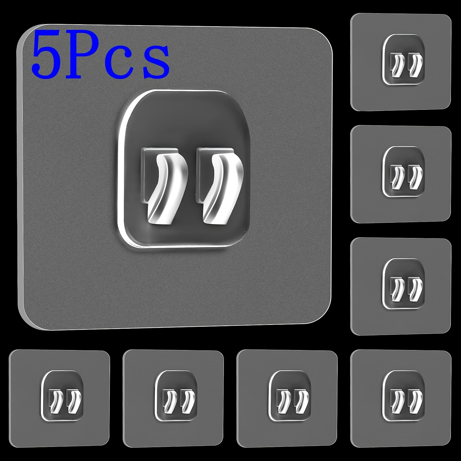 1/5/10/20pcs Heavy-duty Wall Hooks, Self-adhesive Clear Hooks, Waterproof & Removable Hooks For Hanging Storage Rack, Household Storage Organization For Kitchen, Bedroom, Bathroom, Office, Desk