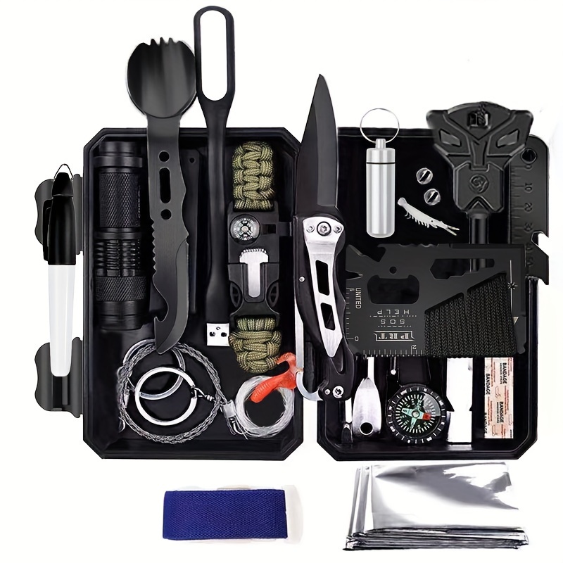 Survival kit,Camping Survival kit is The Best Survival Tool for Outdoor Camping, Wilderness Survival Equipment, car Survival kit, Outdoor lifesaving