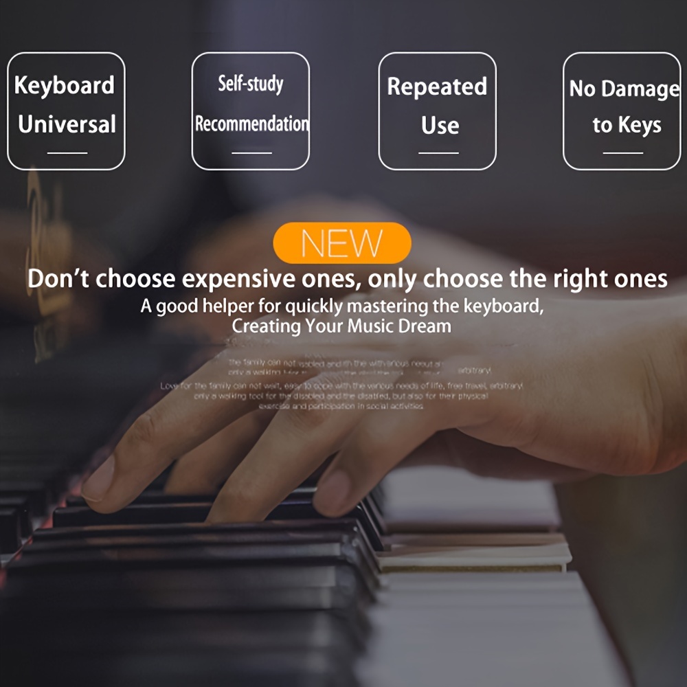 Reusable Transparent Pvc Piano Keyboard Note Stickers Temu