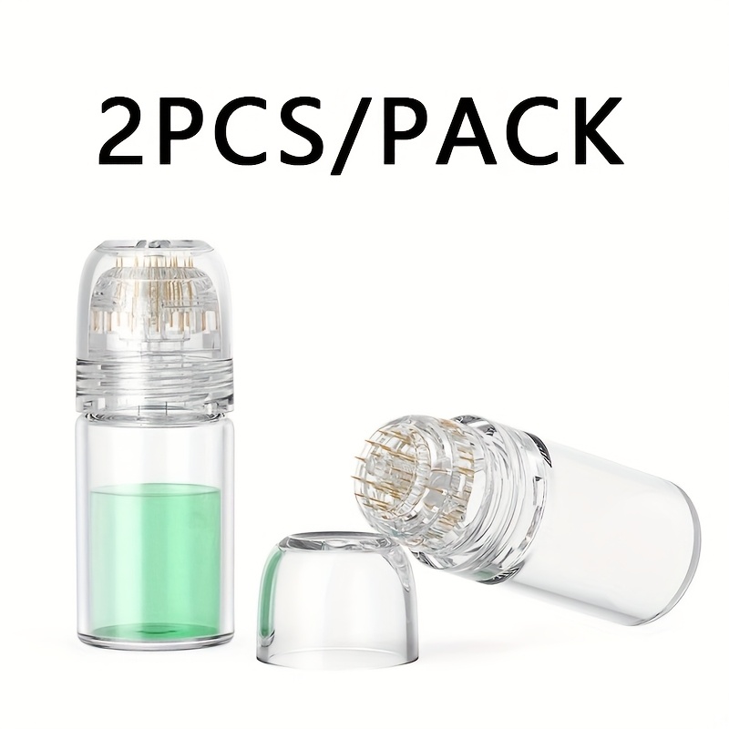 Image of 2pcs/pack Skin Stamp 20 Needles - 0.25mm Facial Care Tool (serum Not Included) For Hair, Face, Scalp, Beard - Home Microneedle Liquid Extraction