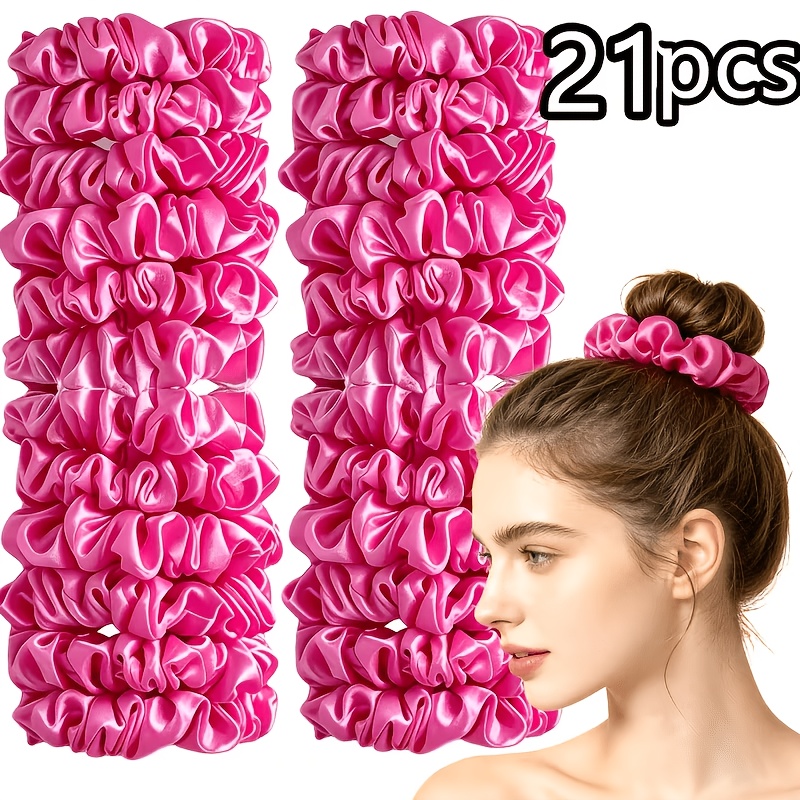 TEMU Set da 21 pezzi di elastici per capelli a buccia di tenue plissettati, semplici e versatili, , accessorio multiuso per gioielli a e copricapo,