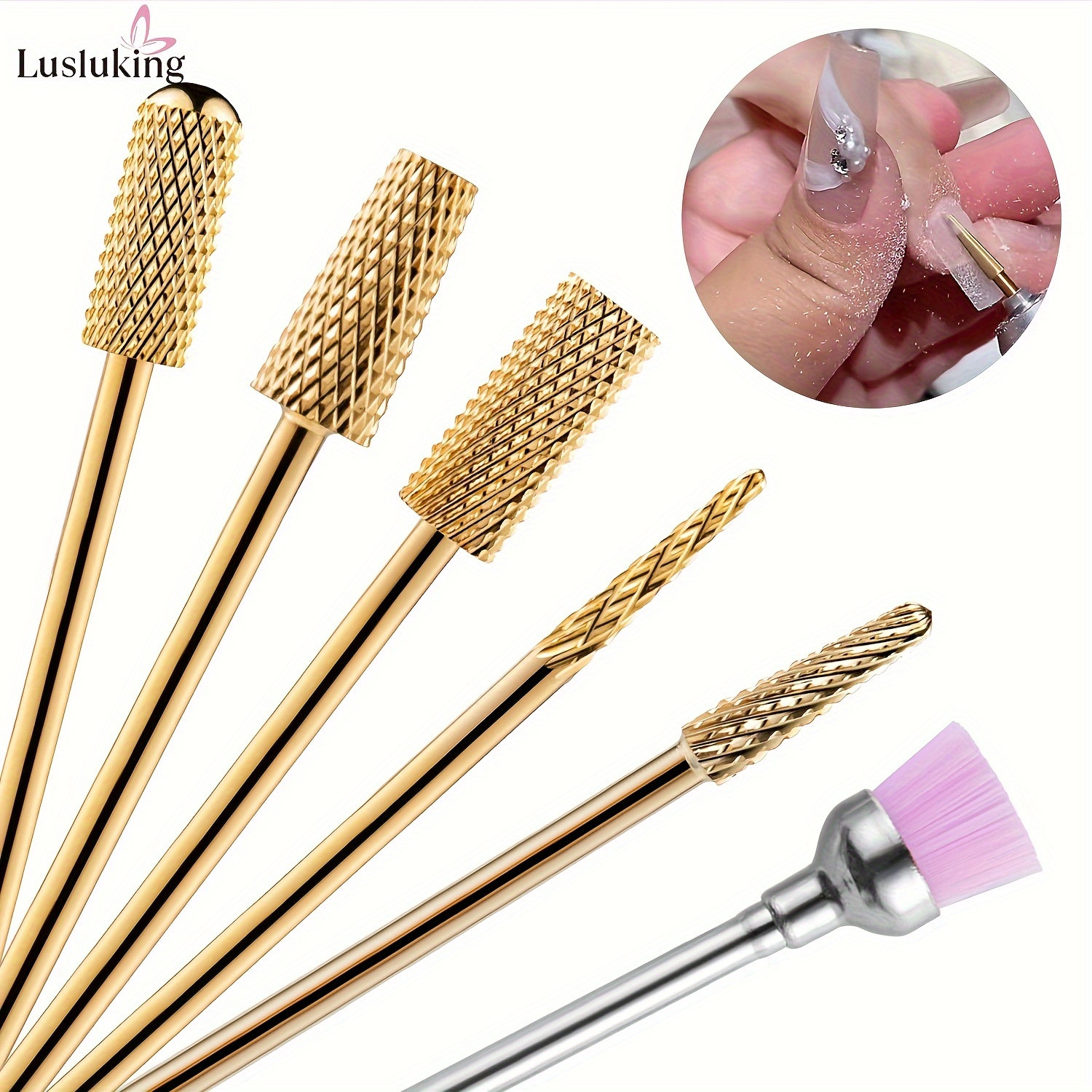 

6pcs Set Steel Nail Drill Bits Manicure Grinding Head Cuticle Burr Pedicure Remover Tools For Acrylic Gel Nails Nail Care Tools