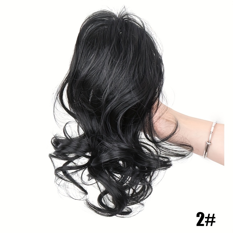 12 inch short curly clip in ponytail extension heat resistant synthetic hair with   claw clip multi color options for weddings parties casual attire women girls natural look hairstyle details 5