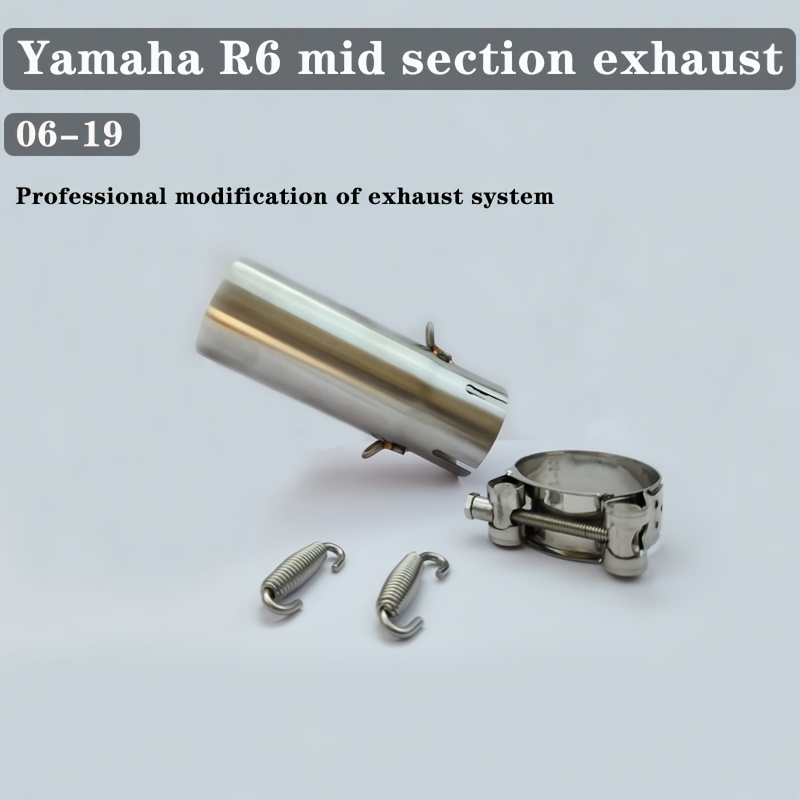 1pc motorcycle exhaust   pipe connector suitable for yamaha r6 2006 2019 slip on motorcycle exhaust   link pipe 51 mm motorcycle accessories motorcycle   section yamaha   link pipe r6   section details 0