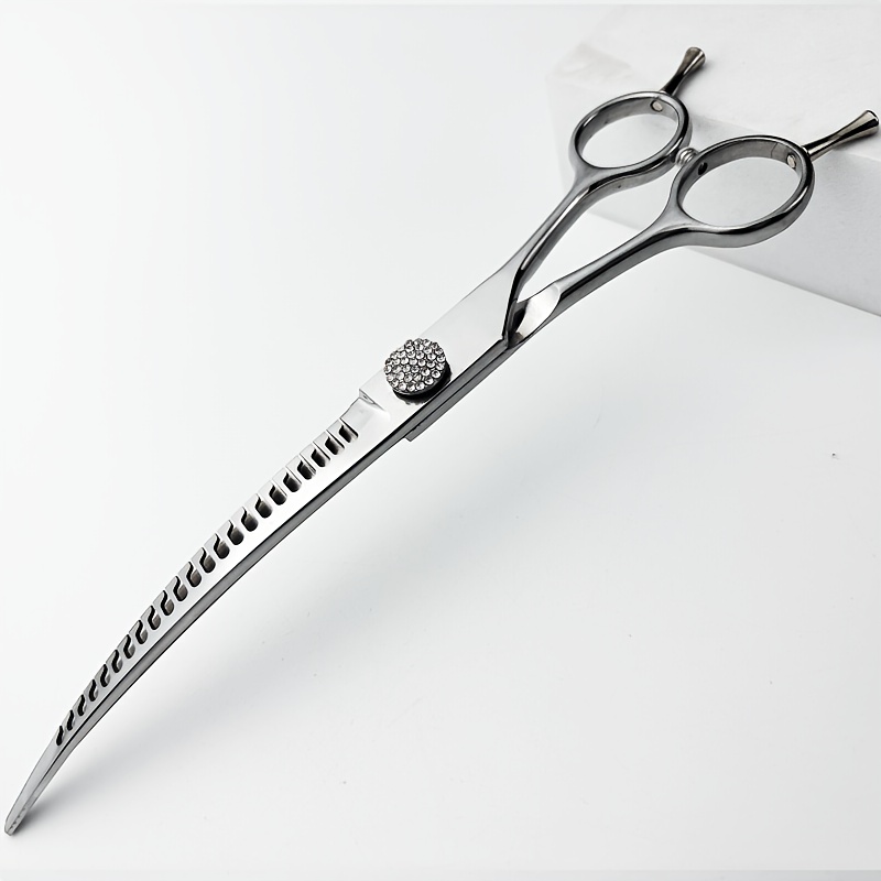TEMU 1 Wingsbro Professional Curved Thinning Shears For Dogs, Downward Curved Arc Thinning Scissors, Suitable For Opening, Closing, Trimming,