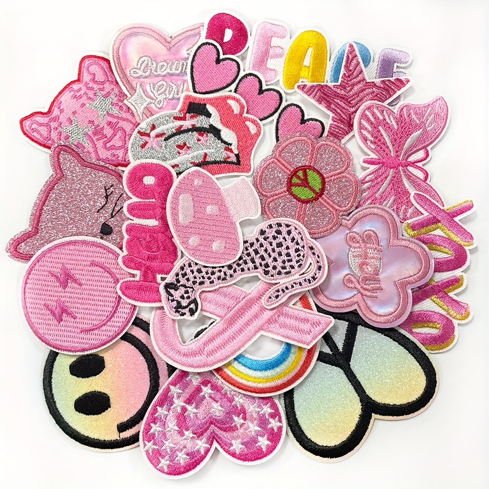 

20pcsyk2 Style Iron-on Patches, Iron-on Patches, Cute Backpack Decoration Patches, Embroidery Appliques For , Jackets, Jeans, Hats